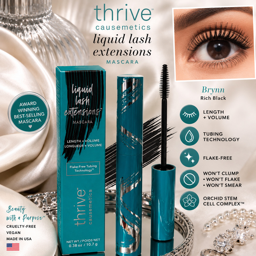 Thrive Causemetics Liquid Lash Extensions Mascara Brynn Rich Black Full Size NIB